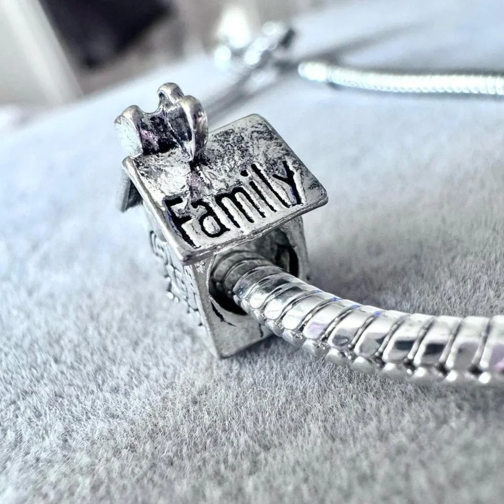 Silver Family House Charm fits PANDORA